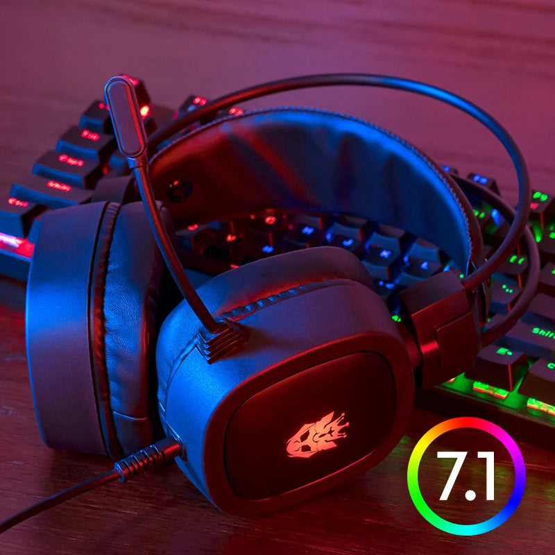 Headset Gamer Cosbary com Iluminação LED RGB